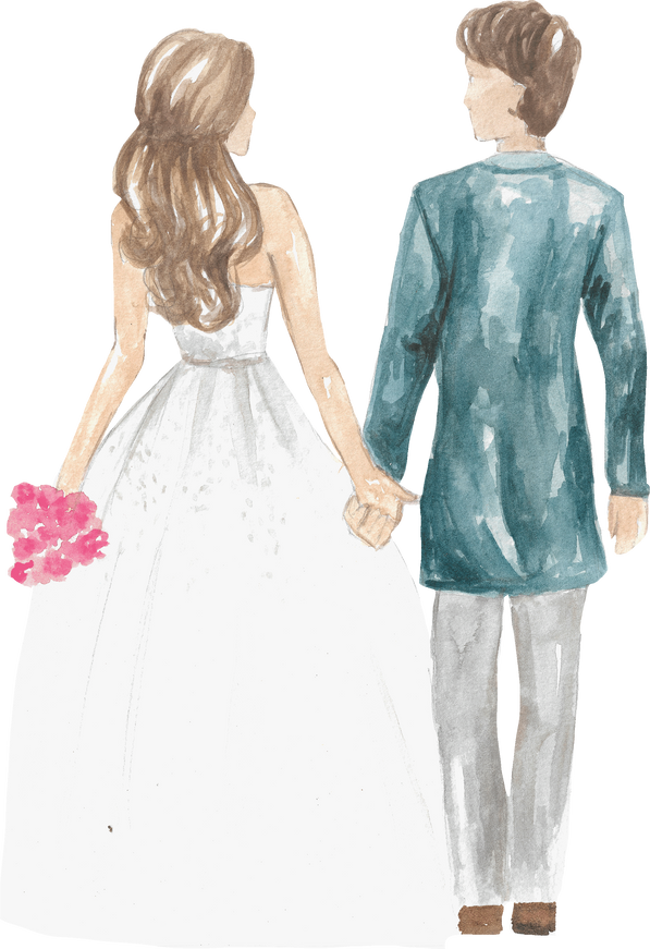 Watercolor Wedding Couple