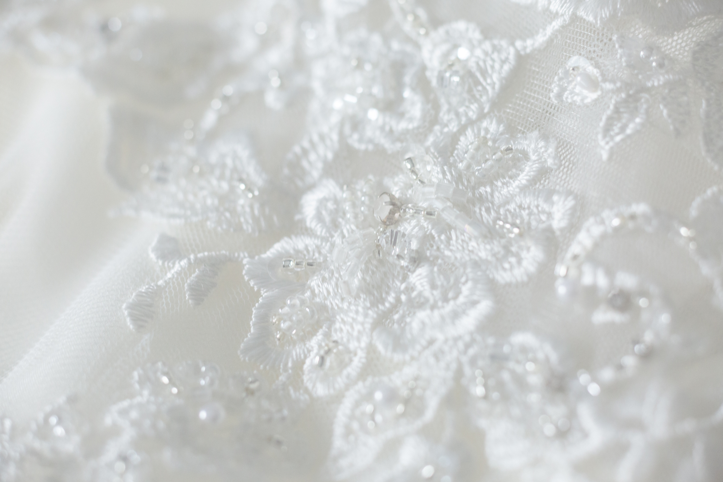 Detail of Wedding Dress Lace Embroidery